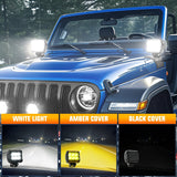 Nilight 4 Inch 18W 1260LM Flood Led Pods with Amber/Black Covers (Pair), view 4