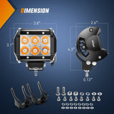 Nilight 4 Inch 18W ?Amber Beam LED Light Pods (Pair), view 2