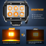Nilight 4 Inch 18W ?Amber Beam LED Light Pods (Pair), view 3