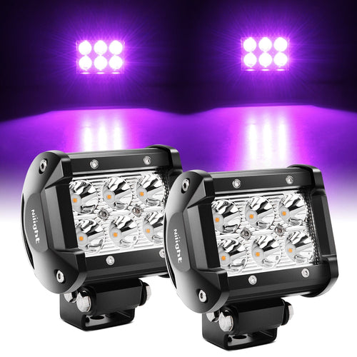 Nilight 4 Inch 18W Purple Beam LED Light Pods (Pair)