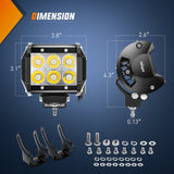 Nilight 4 Inch 18W Yellow Beam LED Light Pods (Pair), view 2