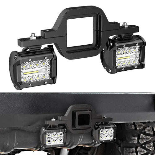 Nilight 4 Inch 60W Triple Row Spot Flood Led Pods (Pair) | 2.5 Inch Tow Hitch Mount (25% OFF Final Checkout)