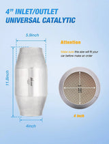 Nilight 4 Inch Inlet Outlet Universal Catalytic Converter, view 2