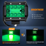 Nilight 4 Inch LED Light Pods Green Triple Row 2PCS 60W Flood Spot Combo Off Road Driving Fog Fishing Hunting Emergency Safety Signal Deck Trailer Lighting for UTV Pick-up Van Boat Tractor, view 3