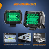 Nilight 4 Inch LED Light Pods Green Triple Row 2PCS 60W Flood Spot Combo Off Road Driving Fog Fishing Hunting Emergency Safety Signal Deck Trailer Lighting for UTV Pick-up Van Boat Tractor, view 5