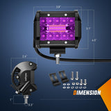 Nilight 4 Inch LED Light Pods Purple Triple Row 2PCS 60W Flood Spot Combo Off Road Driving Decoration Neon Hunting Lighting for UTV Pick-up Van Boat Tractor, view 2