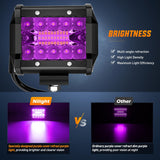 Nilight 4 Inch LED Light Pods Purple Triple Row 2PCS 60W Flood Spot Combo Off Road Driving Decoration Neon Hunting Lighting for UTV Pick-up Van Boat Tractor, view 3