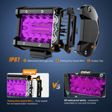 Nilight 4 Inch LED Light Pods Purple Triple Row 2PCS 60W Flood Spot Combo Off Road Driving Decoration Neon Hunting Lighting for UTV Pick-up Van Boat Tractor, view 4
