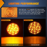 Nilight 4 Inch Round Trailer Tail Light 2PCS Amber w/Mounting Brackets | Turn Signals Lights With Flush Mount Grommets Plugs s Kit For RV Truck Offroad Vehicles, view 2