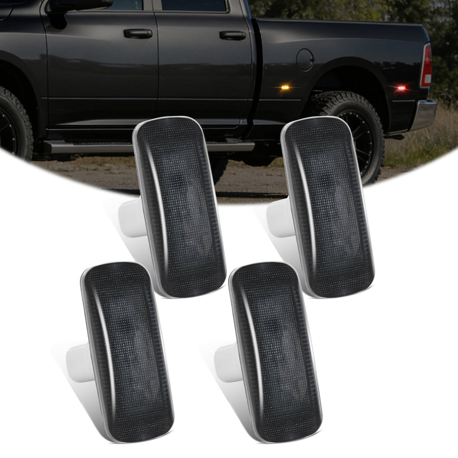 Nilight 4 PCS 3 LED Red Amber Wheel Fender Side Marker Lights Smoked Lens Compatible With 2011-2016 F250 F350 F450 F550 Super Duty