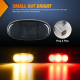 Nilight 4 PCS 3 LED Red Amber Wheel Fender Side Marker Lights Smoked Lens Compatible With 2011-2016 F250 F350 F450 F550 Super Duty, view 3
