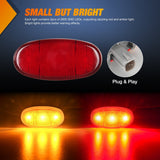 Nilight 4 PCS 3 LED Red Amber Wheel Fender Side Marker Lights Compatible With 2011-2022 F250 F350 F450 F550 Super Duty, view 3