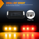 Nilight 4 PCS 3 LED Red Amber Wheel Fender Side Marker Lights Smoked Lens Compatible With 2010-2018 Dodge Ram 2500 3500 Super Duty, view 3