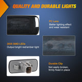 Nilight 4 PCS 3 LED Red Amber Wheel Fender Side Marker Lights Smoked Lens Compatible With 2010-2018 Dodge Ram 2500 3500 Super Duty, view 4
