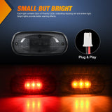 Nilight 4 PCS 3 LED Red Amber Wheel Fender Side Marker Lights Smoked Lens Light Compatible With 2003-2009 Dodge Ram 1500 2500 3500 Super Duty, view 3