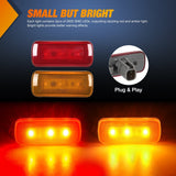 Nilight 4 PCS 3 LED Red Amber Wheel Fender Side Marker Lights Compatible With 2010-2018 Dodge Ram 2500 3500 Super Duty, view 3