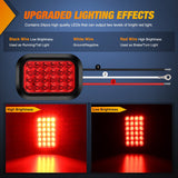 Nilight 4 Pcs 5 X 3 Inch 24 Led Red Rectangular Trailer Tail Light, view 3