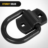 Nilight 4 PCS D Ring Tie Down Anchor 1/2 Inch Heavy Duty Rings with Screws Bolts on Trailer Truck Bed Cargo 12000 Lbs Break Strength Hook Black, view 2
