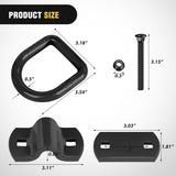 Nilight 4 PCS D Ring Tie Down Anchor 1/2 Inch Heavy Duty Rings with Screws Bolts on Trailer Truck Bed Cargo 12000 Lbs Break Strength Hook Black, view 3