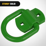 Nilight 4 PCS D Ring Tie Down Anchor 1/2 Inch Heavy Duty Rings with Screws Bolts on Trailer Truck Bed Cargo 12000 Lbs Break Strength Hook Green, view 2