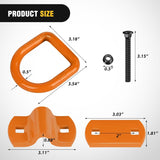 Nilight 4 PCS D Ring Tie Down Anchor 1/2 Inch Heavy Duty Rings with Screws Bolts on Trailer Truck Bed Cargo 12000 Lbs Break Strength Hook Orange, view 3