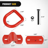 Nilight 4 PCS D Ring Tie Down Anchor 1/2 Inch Heavy Duty Rings with Screws Bolts on Trailer Truck Bed Cargo 12000 Lbs Break Strength Hook Red, view 3
