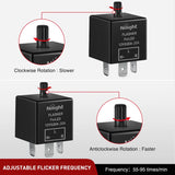Nilight 4 Pcs Flasher Relay Adjustable 3 Pin CF13 JL-02 Electronic Blinker Relay 12V 150W Fixes Car Turn Signal and Hazard Warn Hyper Blink Flash or No Flash for LED and Halogen Bulbs, view 3