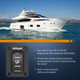 Nilight 4 Pin Bilge Pump Rocker Switch with Panel and Jumper Wires, view 6
