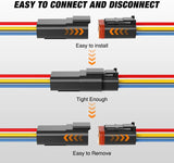 Nilight 4 Pin DT Connectors 16AWG 6 Kits Male and Female Electrical Connector Waterproof Plug and Play w/Heat Shrink Butt Terminals, view 6
