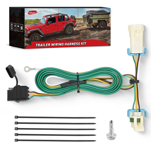 Nilight 4 Pin Trailer Wiring Harness 55359 Vehicle Side Custom for 1998 1999 2000 2001 2002 2003 2004 Chevrolet S10 GMC Sonoma Isuzu Hombre Trailer Light Harness Tow Hitch Wiring