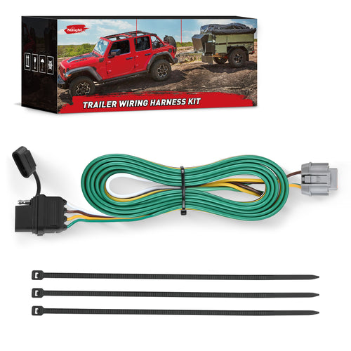 Nilight 4 Pin Trailer Wiring Harness 55441 Custom for 2005 2006 2007 2008 2009 2010 2011 2012 2013 2014 2015 2016 2017 2018 2019 2020 2021 2022 2023 2024 Nissan Frontier Xterra Pathfinder Suzuki Equator