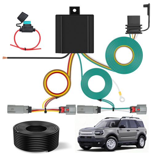 Nilight 4 Pin Trailer Wiring Harness 56462 Vehicle Side Custom for 2021 2022 2023 2024 Ford Bronco Sport Simple Fit Tow Hitch Harness