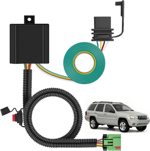 Nilight 4 Pin Trailer Wiring Harness Kit 55369 Vehicle Standard 4 Way Connector Custom for 1999 2000 2001 2002 2003 2004 Jeep Cherokee Including Laredo and with Skid Shield Simple Fit Tow Hitch