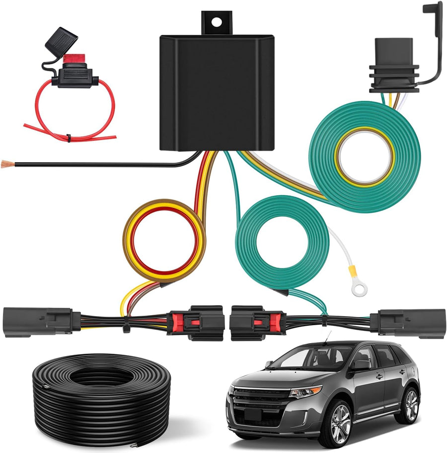 Nilight 4 Pin Trailer Wiring Harness Kit 56120 Vehicle Connect Plug OEM | Compatible Custom for 2011 2012 2013 2014 Ford Edge Limited SE SEL Sport Simple Fit Tow Hitch Accessories
