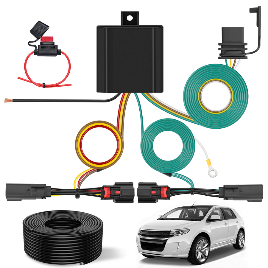 Nilight 4 Pin Trailer Wiring Harness Kit 56120 Vehicle Connect Plug OEM Compatible Custom for 2011 2012 2013 2014 Ford Edge Limited SE SEL Sport Simple Fit Tow Hitch Harness