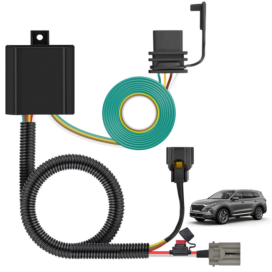 Nilight 4 Pin Trailer Wiring Harness Kit 56332 Vehicle Standard 4 Way Connector Custom for 2010 2011 2012 2013 2014 2015 2016 2017 2018 2019 2020 2021 Kia Sedona Sorento Hyundai Santa Fe XL Veracruz