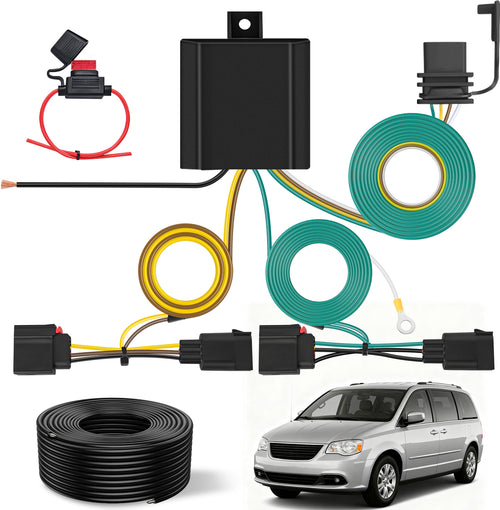Nilight 4-Pin Trailer Wiring Harness Kit 56333 Custom for 2008 2009 2010 2011 2012 2013 2014 2015 2016 2017 Jeep Patriot Dodge Durango Caliber Grand Caravan Chrysler Town & Country