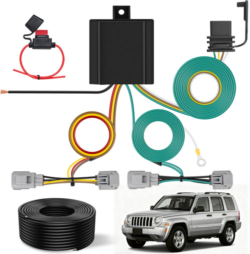 Nilight 4 Pin Trailer Wiring Harness Kit 56334 Custom for  2007 2008 2009 2010 2011 2012 Dodge Nitro Jeep Liberty