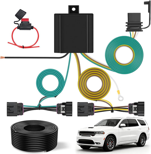 Nilight 4 Pin Trailer Wiring Harness Kit 56336 Vehicle Standard 4 Way Connector Custom for 2014 2015 2016 2017 2018 2019 2020 2021 2022 2023 2024 2025 Dodge Durango Simple Fit Tow Hitch