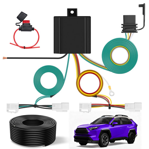 Nilight 4 Pin Trailer Wiring Harness Kit 56434 Vehicle Standard 4 Way Connector Custom for 2019 2020 2021 2022 2023 2024 2025 Mitsubishi Outlander PHEV Toyota RAV4 RAV4 Prime Tow Hitch Accessories