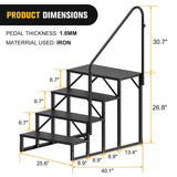 Nilight 4 Steps RV Stairs with Handrail, view 3