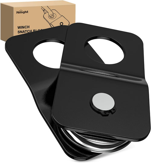 Nilight 4 Ton Winch Snatch Block Towing Pulley Blocks 8000 LBS Capacity, Heavy Duty Offroad Recovery Accessory for Synthetic Rope & Steel Cable Universal ATV UTV