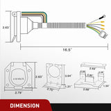 Nilight 4 Way Flat to 7 Way RV and 4 Way Trailer Wiring Harness Adapter w, view 5