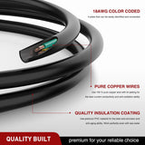 Nilight 4 Way Flat Trailer Coiled Extension Cable 3 Feet Heavy Duty Jacket Cable Male and Female Wiring Harness Adapter, view 2