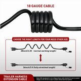 Nilight 4 Way Flat Trailer Coiled Extension Cable 3 Feet Heavy Duty Jacket Cable Male and Female Wiring Harness Adapter, view 4