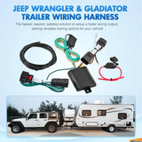 Nilight 4 Way Trailer Wiring Harness Kit 56407 Fit W/ Wrangler JL 2018-2023 & Gladiator 2020-2023, view 2