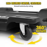 Nilight 40 Inch Mechanic Plastic Creeper -40 Inches Blow-Molded Rolling Garage Cart with Padded Headrest, Dual Tool Trays and 6 Casters, Black, view 3