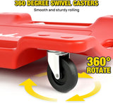 Nilight 40 Inch Mechanic Plastic Creeper - 40 Inches Heavy Duty Shop Creeper with Padded Headrest and 6 Casters, 350 lbs Capacity, Red, view 3