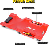 Nilight 40 Inch Mechanic Plastic Creeper - 40 Inches Heavy Duty Shop Creeper with Padded Headrest and 6 Casters, 350 lbs Capacity, Red, view 6