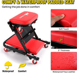 Nilight 40 Inch Z Creeper - 2-in-1 Folding Rolling Mechanic Seat, 40 inches Adjustable Lay-Down or Sit Garage Chair, 330 lbs Capacity, Red Black, view 5